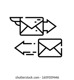 Icono de línea de correo electrónico, signo de concepto, ilustración de vector de esquema, símbolo lineal.
