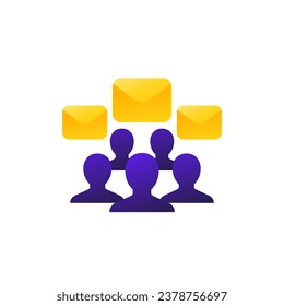 emails and people icon, Email marketing vector
