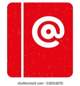 Emails rubber seal stamp watermark. Icon vector symbol with grunge design and dirty texture. Scratched red ink sign on a white background.