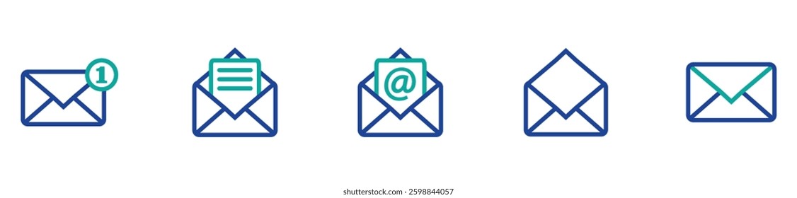 emails vector icon pack. stock vector
