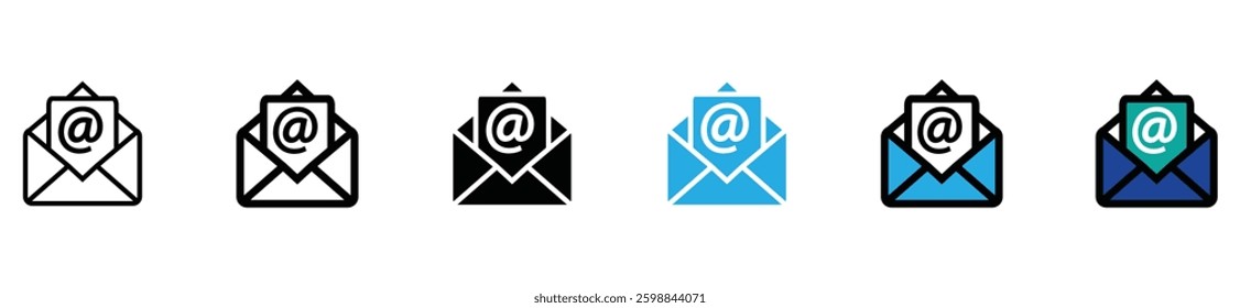 emails vector icon pack. stock vector