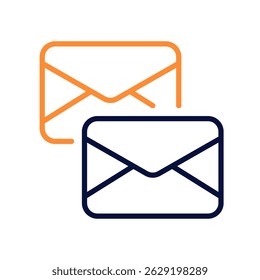 Emails Vector for Office Paperwork and Communication Symbols. Multiple email design, newsletter, correspondence and inbox activity. Line Duo Tone Icon