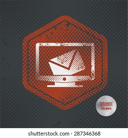 Email,stamp design on old dark background,grunge concept,vector