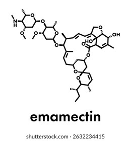 Molécula inseticida de emamectina. Fórmula esquelética.