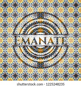 Emanate arabesque style badge. arabic decoration.