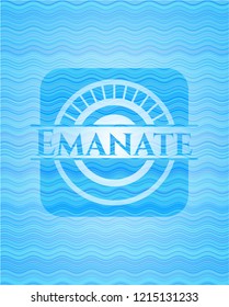 Emanate water representation emblem background.