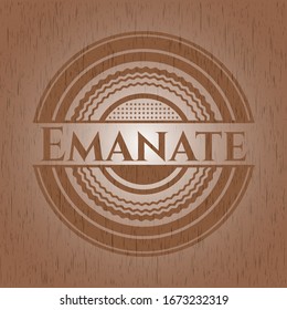 emblema de madera ematada. Retro. Ilustración vectorial.