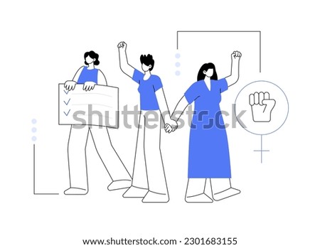 Emancipation abstract concept vector illustration. Emancipation day, social equal rights, businesswoman ambition, motivation, girl power, work in office, female success, feminism abstract metaphor.