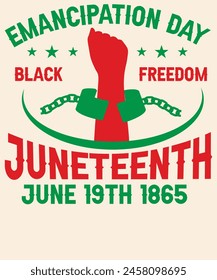 Emancipation day black freedom Juneteenth June 19th 1865 Graphic Design