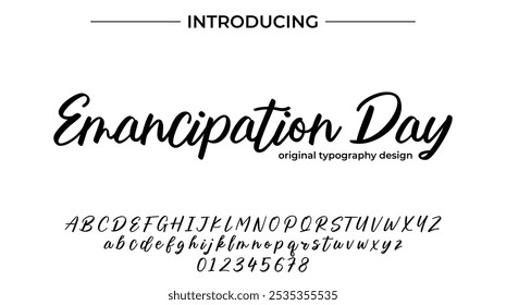 Emanzipation Day Font Stilvoller Pinsel gemalt ein Großbuchstaben, Vektorbuchstaben, Alphabet, Schrift