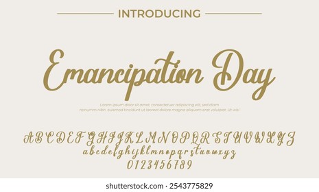 Emanzipation Day Font Stilvoller Pinsel gemalt ein Großbuchstaben, Vektorbuchstaben, Alphabet, Schrift