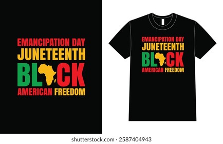 Emancipation Day Juneteenth - Black American Freedom with Africa Symbol