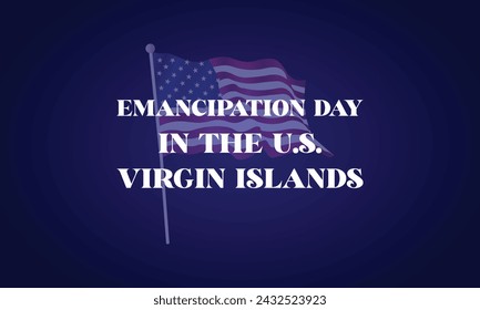 Emanzipationstag auf den Amerikanischen Jungferninseln Stilvoller Text mit Flaggendesign