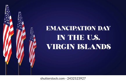 Emancipation Day in the U.S. Virgin Islands Stylish Text With Flag Design