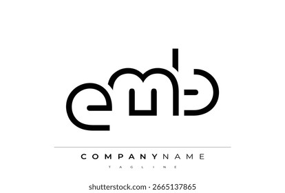 Diseño de logotipo de carta abstracta EMB. Diseño moderno del logotipo del negocio con tipografía Abstractas y estilo contemporáneo