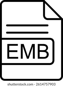 EMB File Format Line Vector Icon Design