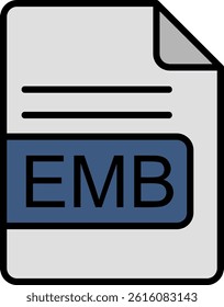 EMB File Format Line Vector Icon Design