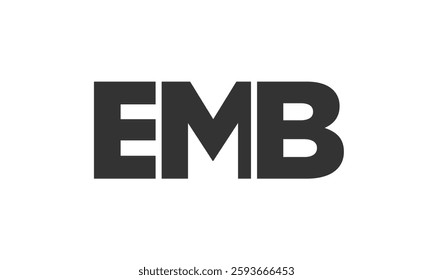 EMB logo design template with strong and modern bold text. Initial based vector logotype featuring simple and minimal typography. Trendy company identity ideal for businesses brand presence.