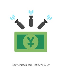 Embargo mini illustration flat color icon, use for trade wars, economy, business, finance, economic competition, UI, UX kit, app and web development, digital or print.