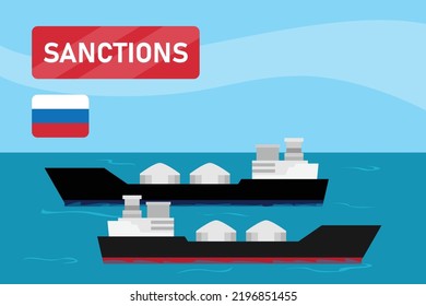 Embargo on Russian gas and oil 2d vector illustration concept for banner, website, illustration, landing page, flyer, etc.