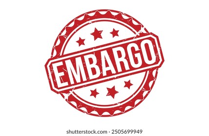 Embargo Roter Gummistempel auf weißem Hintergrund. Embargo-Stempelzeichen. Embargomarke.