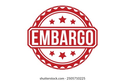 Embargo Red rubber stamp on white background. Embargo stamp sign. Embargo stamp.