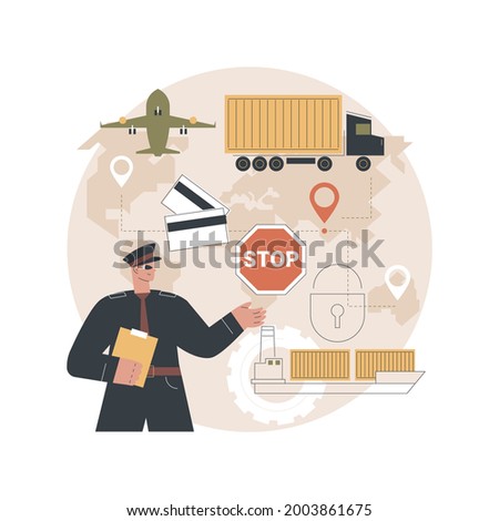 Embargo regulation abstract concept vector illustration. International sanctions, limited import and export, trading ban, bank account ban, financial and economic sanctions abstract metaphor.