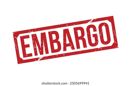 Embargo rubber stamp on white background. Embargo Stamp.