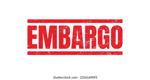 Embargo Sello de goma, color rojo gráfico vectorial