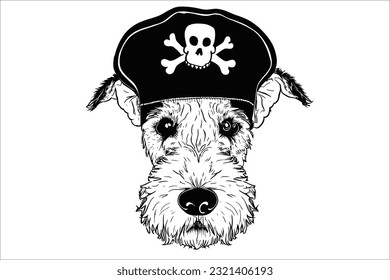 Embark on an adventure with an Airedale Terrier donning a pirate hat. This fearless and playful dog breed embraces the pirate spirit with its swashbuckling style