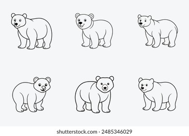Embark on a creative journey with our "Bear Coloring Pages Black and White" graphics design file. This digital product features beautifully outlined illustrations of bears, designed to provide a relax
