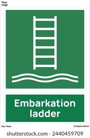 Embarkation ladder signs symbol standard iso 7010