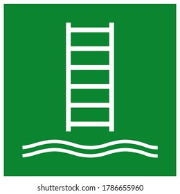 Embarkation ladder Symbol Sign, Vector Illustration, Isolate On White Background Label .EPS10