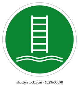 Signo de símbolo de la escalera de Embarkation, Ilustración vectorial, aislamiento en la etiqueta de fondo blanco .EPS10