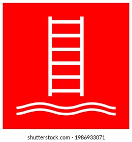 Embarkation ladder Symbol Sign, Vector Illustration, Isolate On White Background Label .EPS10
