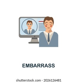 Embarrass flach Symbol. Farbiges Zeichen aus der Cyberbullying-Kollektion. Creative Embarrass Icon Illustration für Webdesign, Infografiken und mehr