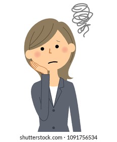 Embarrassed business woman