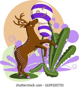 
The embarrassed dwarf deer kissed a dandelion.