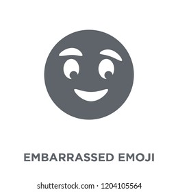 Embarrassed emoji icon. Embarrassed emoji design concept from Emoji collection. Simple element vector illustration on white background.