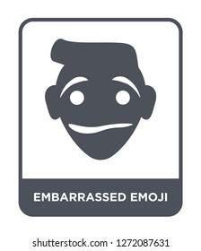 embarrassed emoji icon vector on white background, embarrassed emoji trendy filled icons from Emoji collection, embarrassed emoji simple element illustration