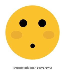 embarrassed emoticon flat style vector