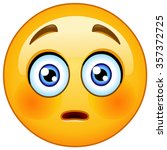 Embarrassed emoticon with flushed red cheeks