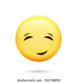 Embarrassed emoticon. Isolated vector illustration on white background