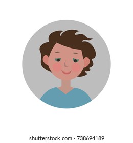 Embarrassed emoticon. Shy expression icon. Isolated vector illustration