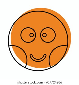 Embarrassed face icon in doodle style vector illustration for design and web isolated on white background. Emoticon vector object for label and advertising