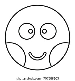 Embarrassed face icon in outline style vector illustration for design and web isolated on white background. Emoticon vector object for label and advertising