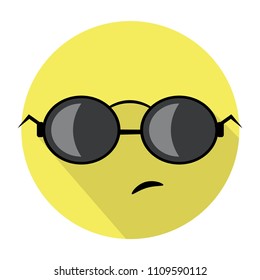 embarrassed face with sunglasses emoji - emoticon with embarrassed face wearing dark sunglasses that is used to denote a sense of cool and