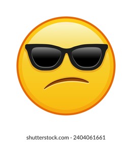 Embarrassed face with sunglasses Large size of yellow emoji smile