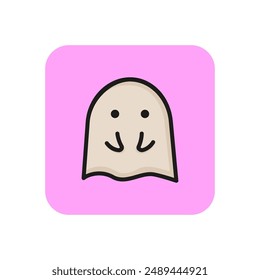 Embarrassed ghost line icon. Shocked, shy, fear. Halloween concept. Vector illustration can be used for topics like character, phantom, mystery