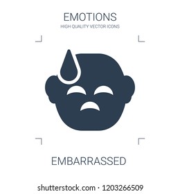 embarrassed icon. high quality filled embarrassed icon on white background. from emotions collection flat trendy vector embarrassed symbol. use for web and mobile